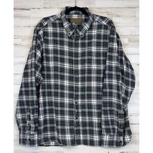ClearWater Outfitters Men’s 2XL Plaid Flannel Shirt Green Black Red Button Front